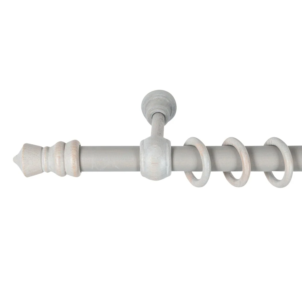 Galerie simpla lemn masiv King, consola standard, nuanta gri-antic, 360 cm - KIT COMPLET