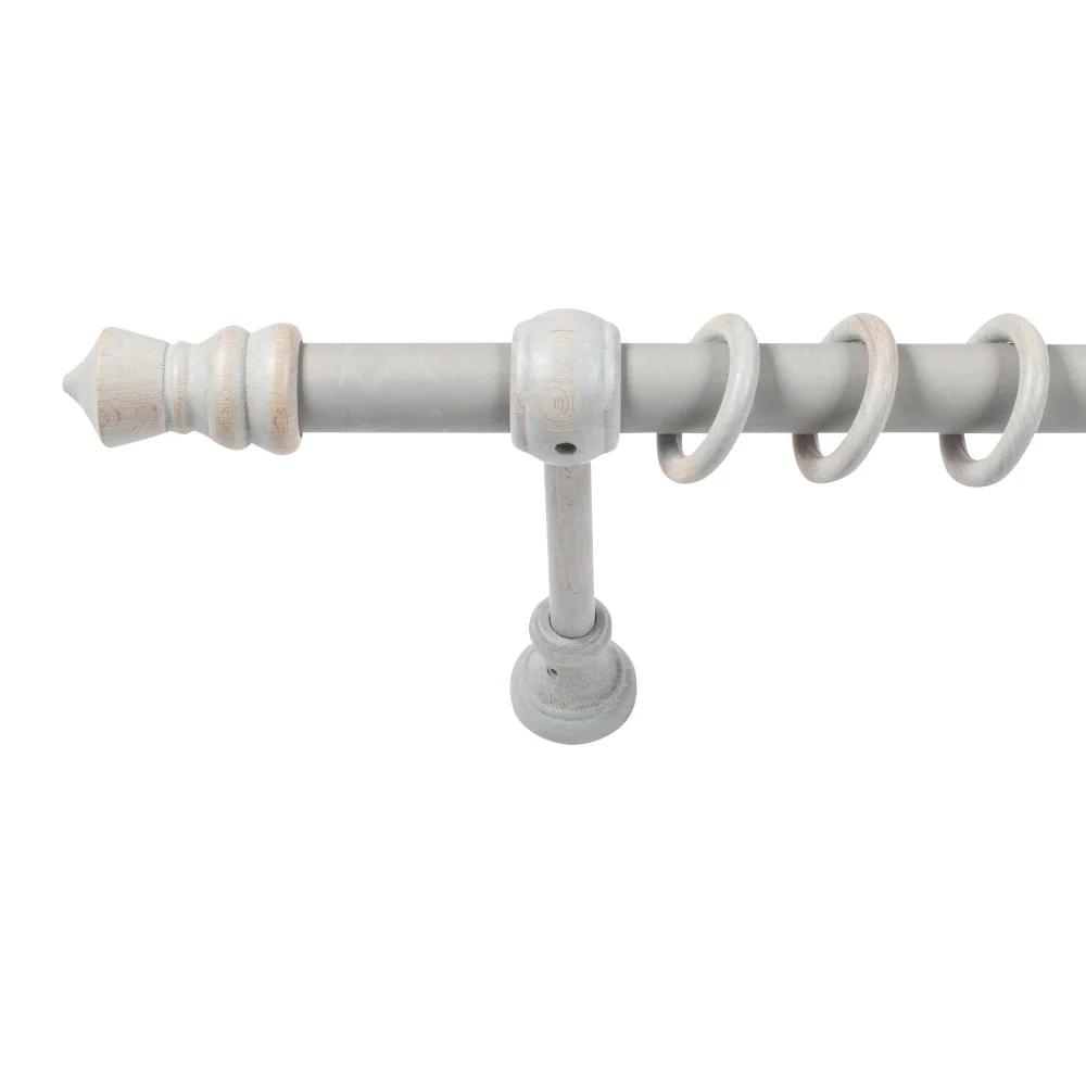 Galerie simpla lemn masiv King, consola standard, nuanta gri-antic, 360 cm - KIT COMPLET