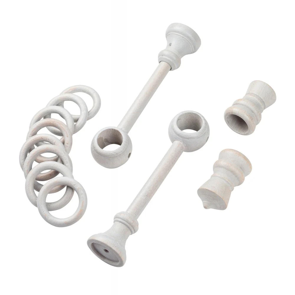 Galerie simpla lemn masiv King, consola standard, nuanta gri-antic, 360 cm - KIT COMPLET