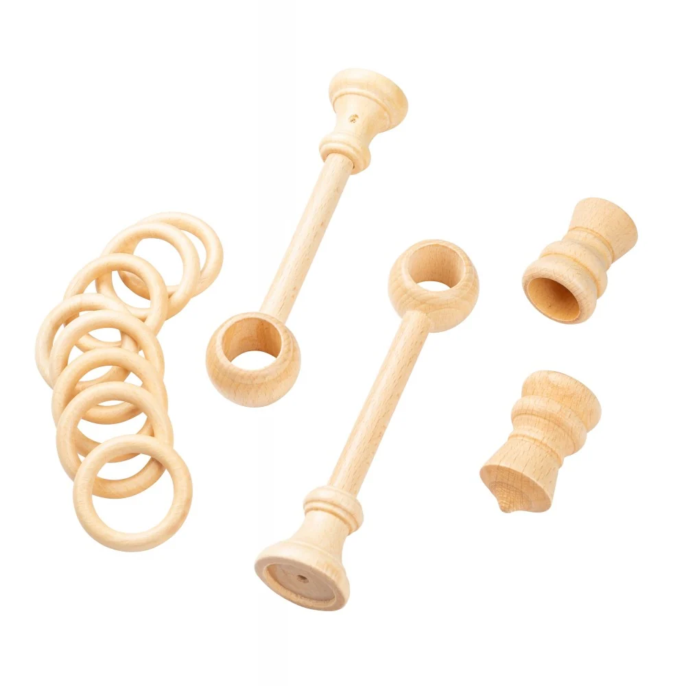 Galerie simpla lemn masiv King, consola standard, nuanta natur, 400 cm - KIT COMPLET
