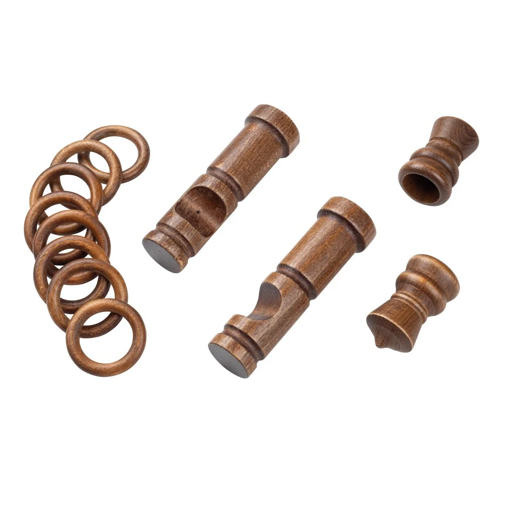 Galerie simpla lemn masiv King, consola moderna, nuanta nuc, 300 cm - KIT COMPLET