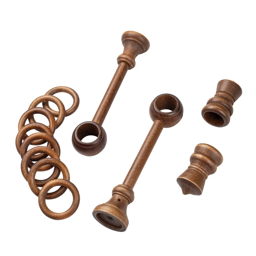 Galerie simpla lemn masiv King, consola standard, nuanta nuc, 400 cm - KIT COMPLET