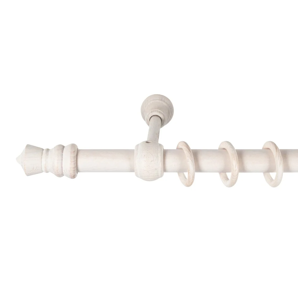Galerie simpla lemn masiv King, consola standard, nuanta alb-antic, 140 cm - KIT COMPLET