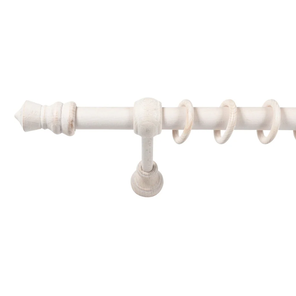 Galerie simpla lemn masiv King, consola standard, nuanta alb-antic, 140 cm - KIT COMPLET