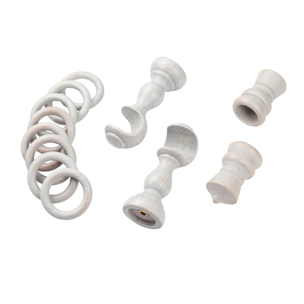 Galerie simpla lemn masiv King, consola clasica, nuanta gri-antic, 140 cm - KIT COMPLET