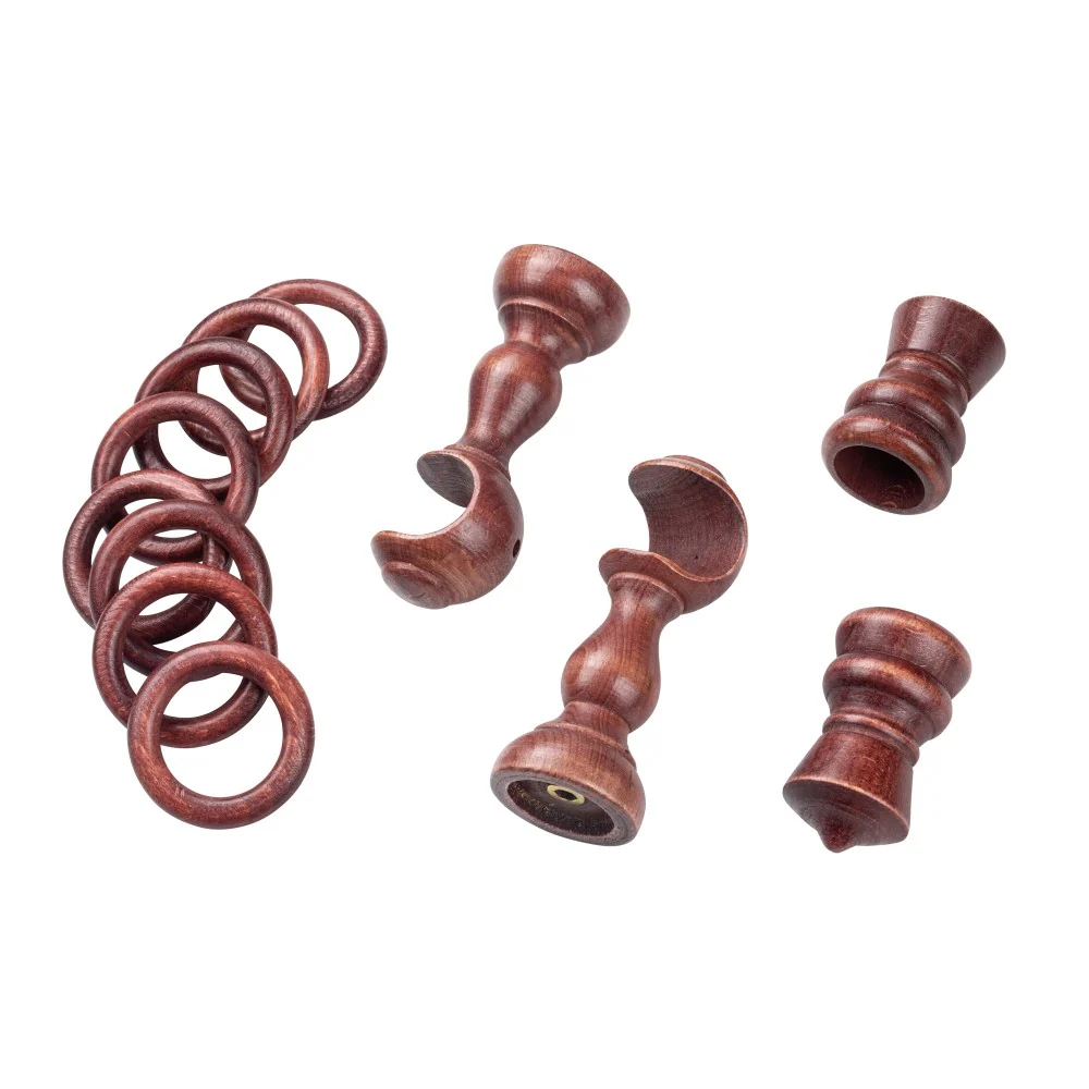 Galerie simpla lemn masiv King, consola clasica, nuanta mahon, 360 cm - KIT COMPLET