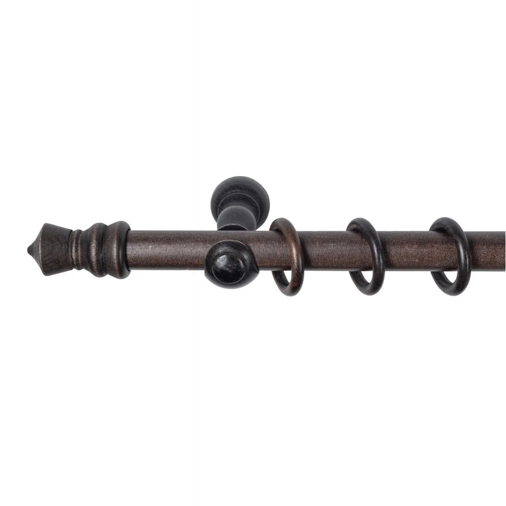 Galerie simpla lemn masiv King, consola clasica, nuanta wenge, 320 cm - KIT COMPLET