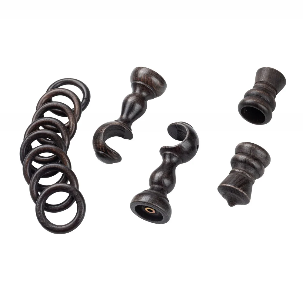 Galerie simpla lemn masiv King, consola clasica, nuanta wenge, 320 cm - KIT COMPLET
