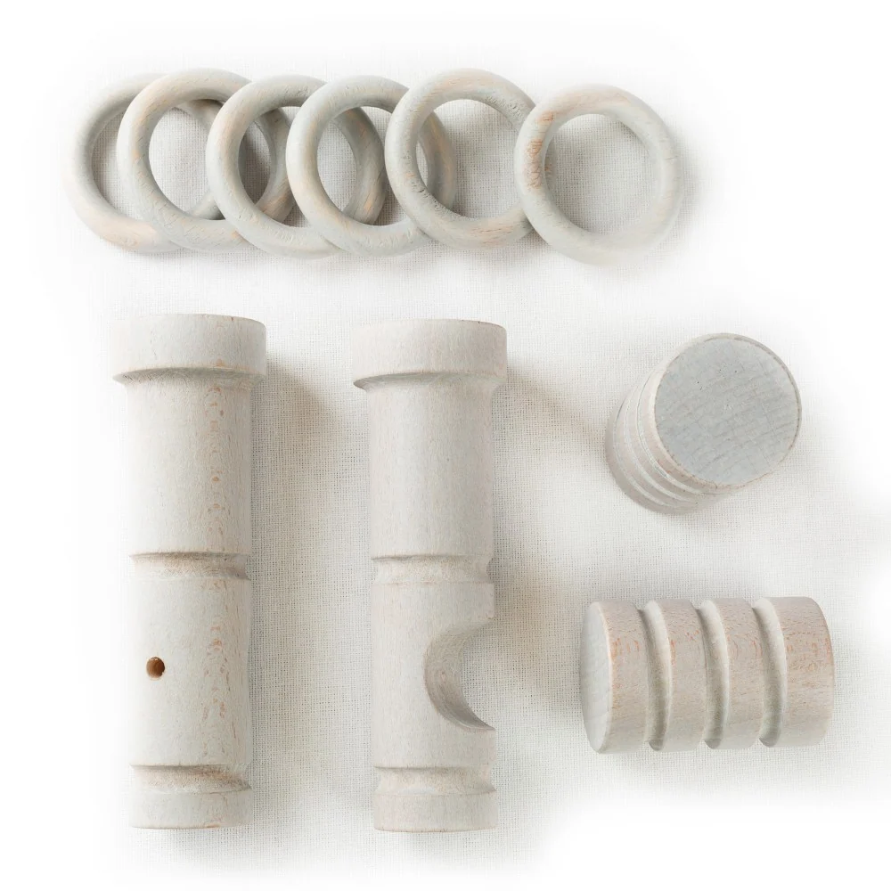 Galerie simpla lemn masiv Pisa, consola moderna, nuanta gri-antic, 280 cm - KIT COMPLET