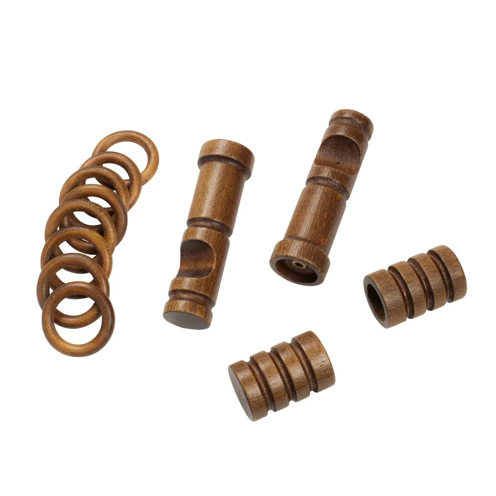 Galerie simpla lemn masiv Pisa, consola moderna, nuanta nuc, 360 cm - KIT COMPLET