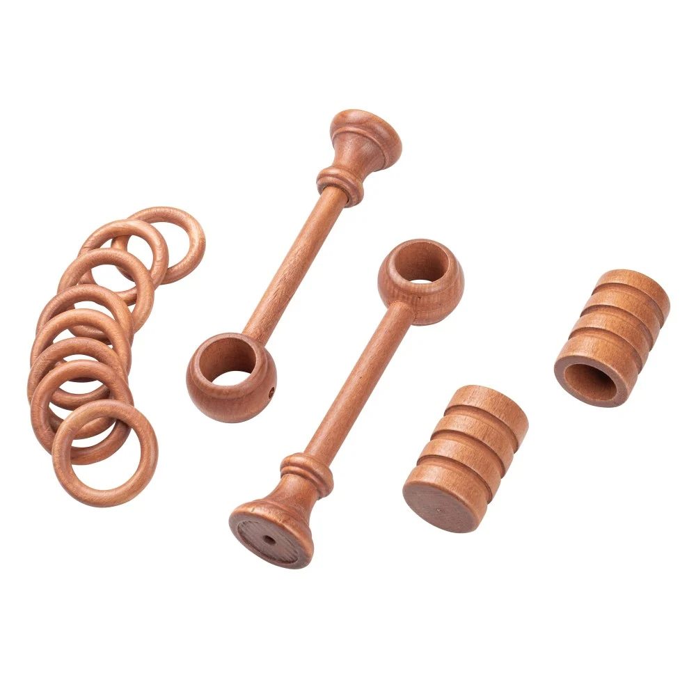 Galerie simpla lemn masiv Pisa, consola standard, nuanta cires, 220 cm - KIT COMPLET