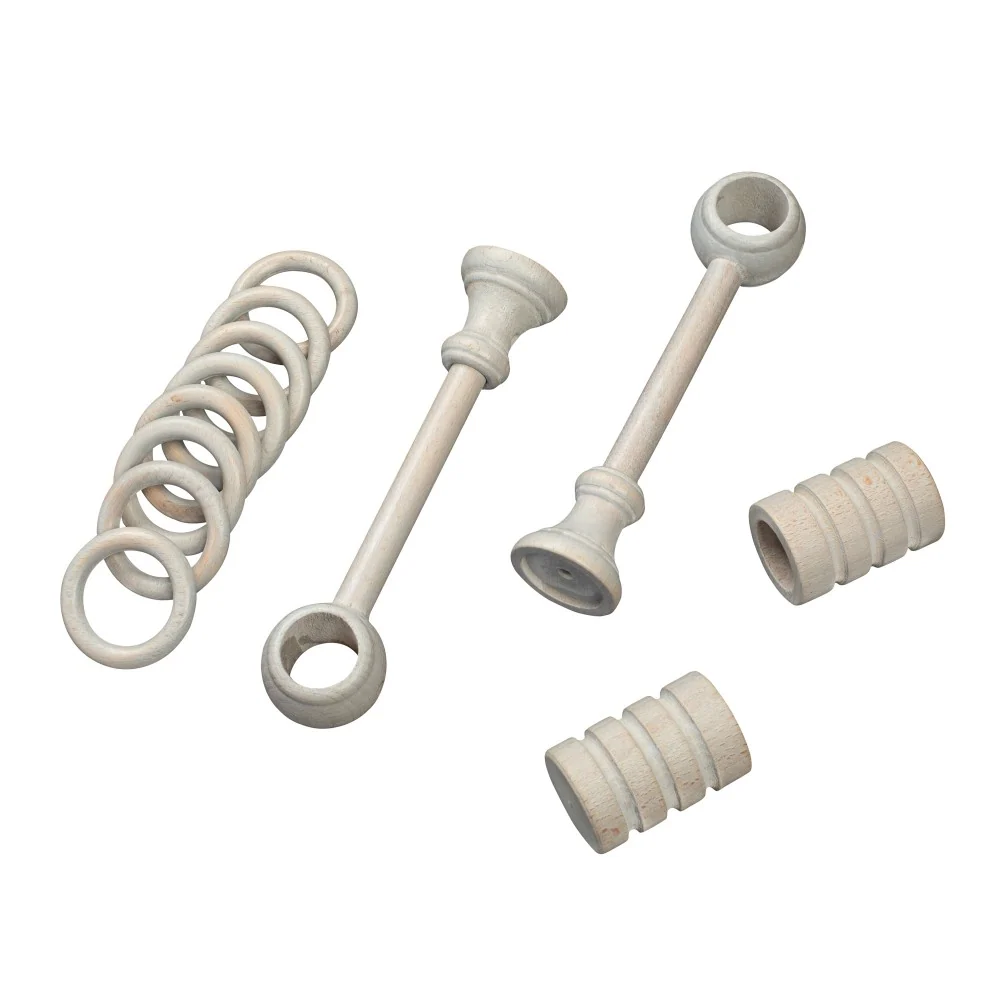 Galerie simpla lemn masiv Pisa, consola standard, nuanta gri-antic, 200 cm - KIT COMPLET