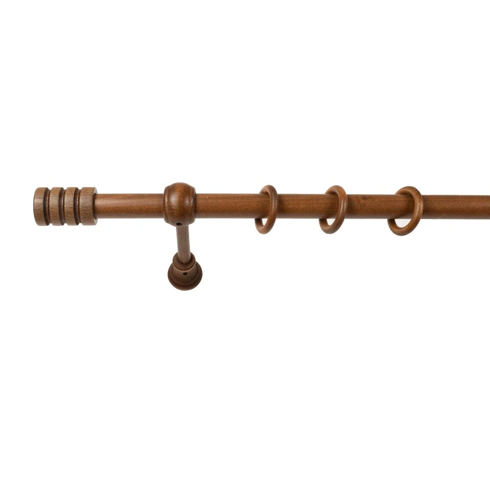 Galerie simpla lemn masiv Pisa, consola standard, nuanta nuc, 300 cm - KIT COMPLET
