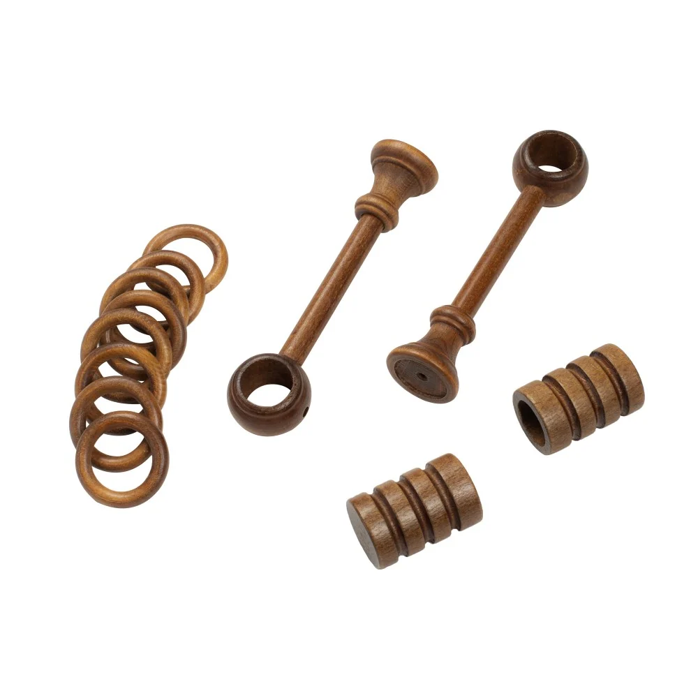 Galerie simpla lemn masiv Pisa, consola standard, nuanta nuc, 300 cm - KIT COMPLET