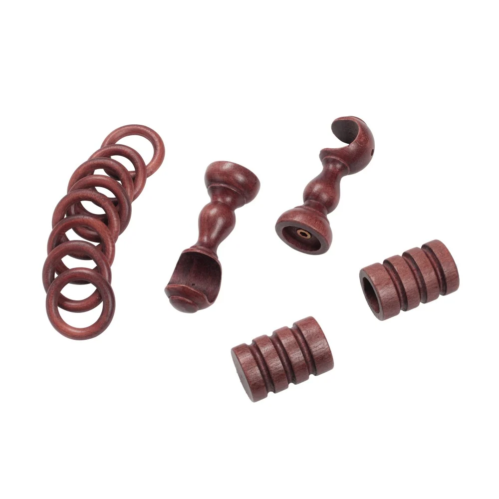 Galerie simpla lemn masiv Pisa, consola clasica, nuanta mahon, 200 cm - KIT COMPLET