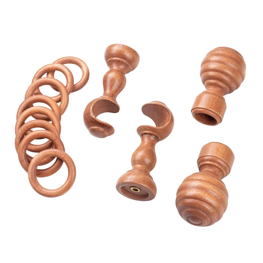 Galerie simpla lemn masiv Regal, consola clasica, nuanta cires, 180 cm - KIT COMPLET