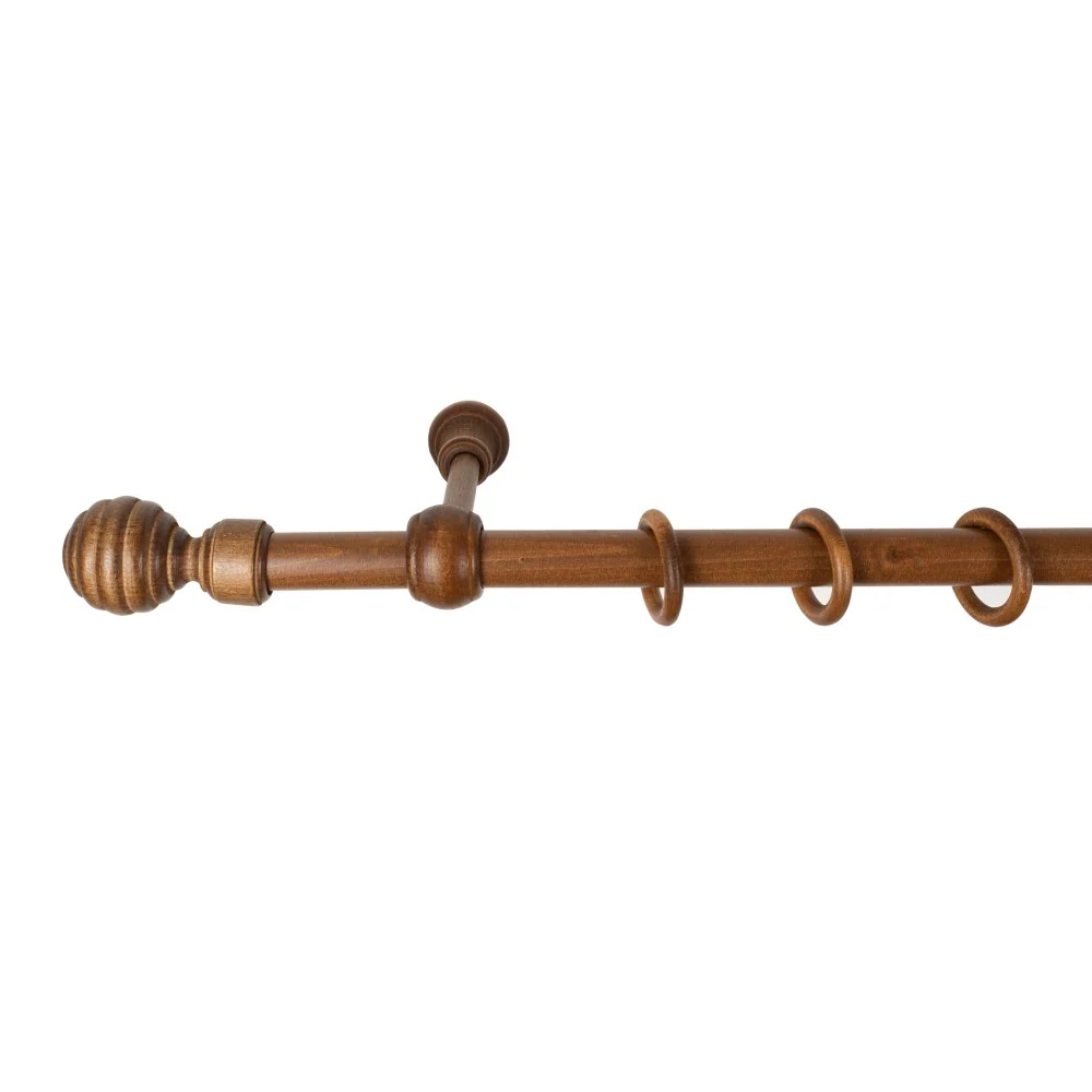 Galerie simpla lemn masiv Regal, consola standard, nuanta nuc, 360 cm - KIT COMPLET