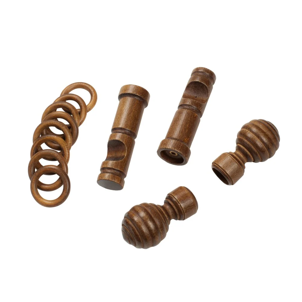 Galerie simpla lemn masiv Regal, consola moderna, nuanta nuc, 260 cm - KIT COMPLET