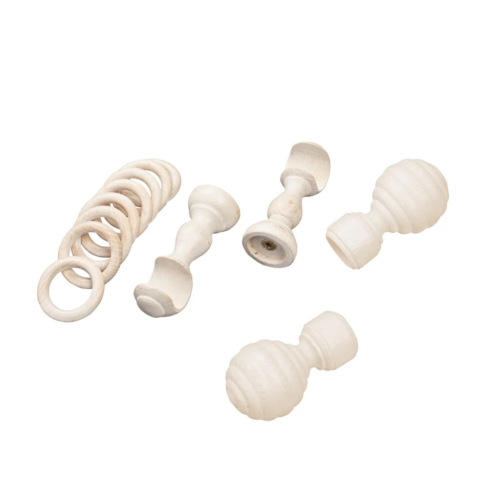 Galerie simpla lemn masiv Regal, consola clasica, nuanta alb-antic, 320 cm - KIT COMPLET