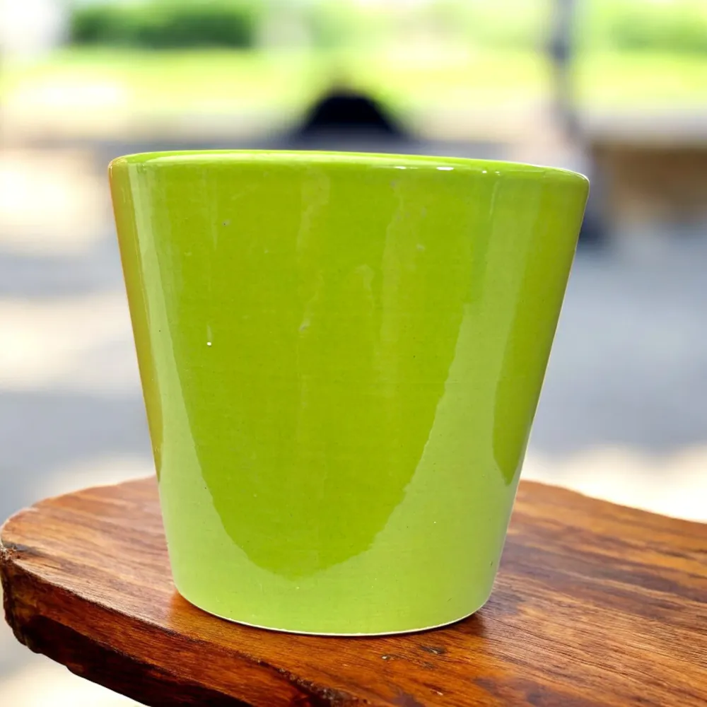 Ghiveci ceramic decorativ verde D8