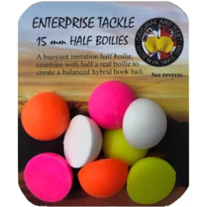 Half Boilies Enterprise Alb și culori mixte Fluor 15 mm