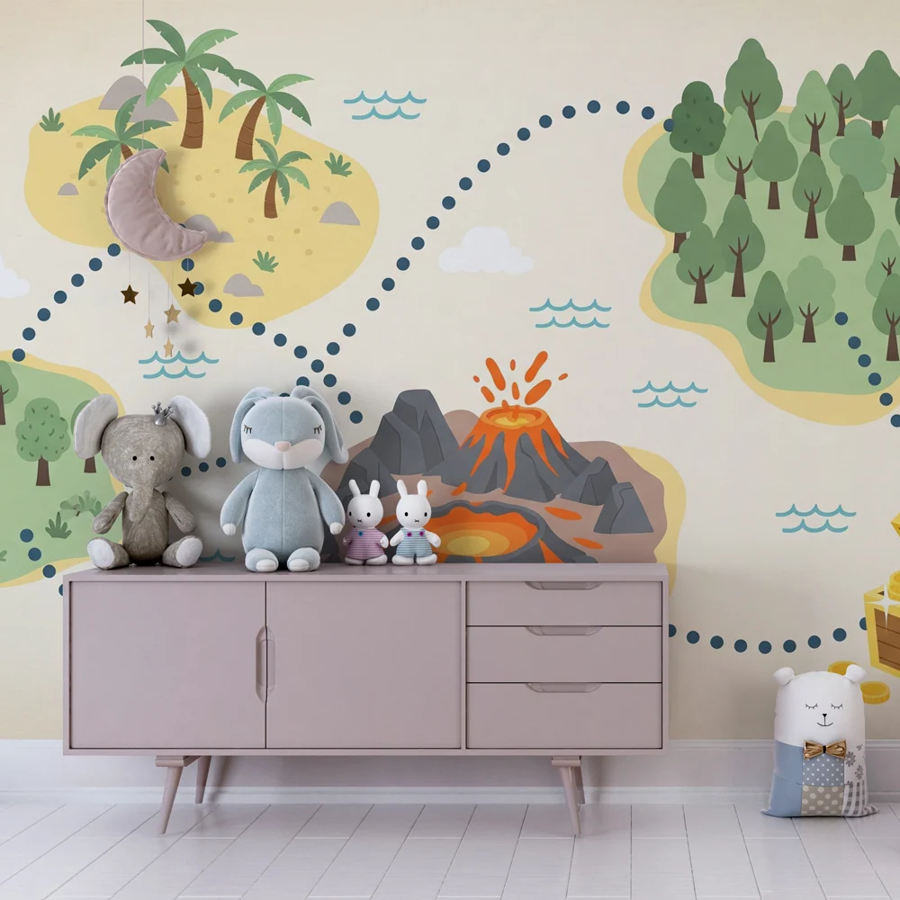 Kids room wallpaper | Hartă aventurii comorii