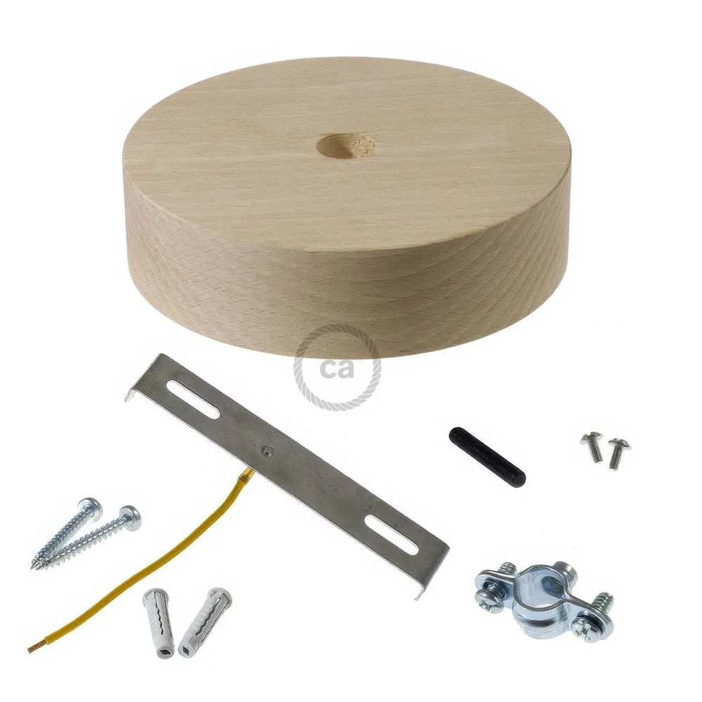 Kit rozeta de tavan din lemn pentru cordon XL - Neutru