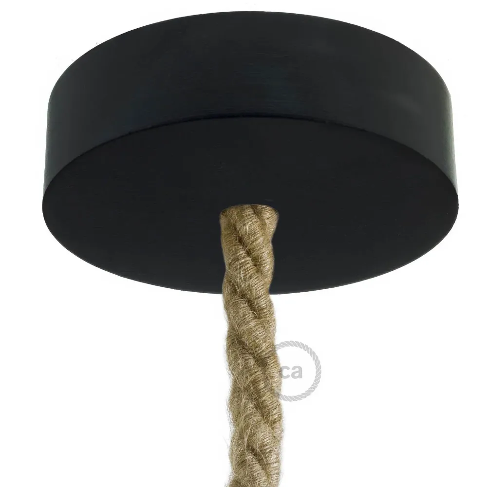 Kit rozeta de tavan din lemn pentru cordon XL - Negru