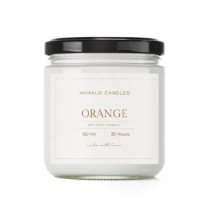 Lumânare din ceară de soia 180ml PORTOCALIU Handmade MahaloCandles