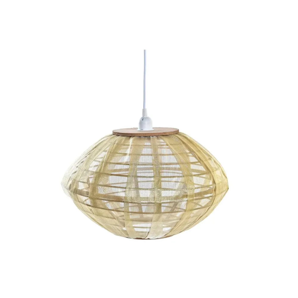Lustră DKD Home Decor Natural Auriu* Maro Bambus 50 W (42 x 42 x 26 cm)