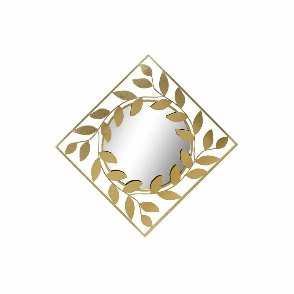 Oglindă de perete DKD Home Decor Oglindă Auriu* Metal Laurel (120 x 2,5 x 120 cm)