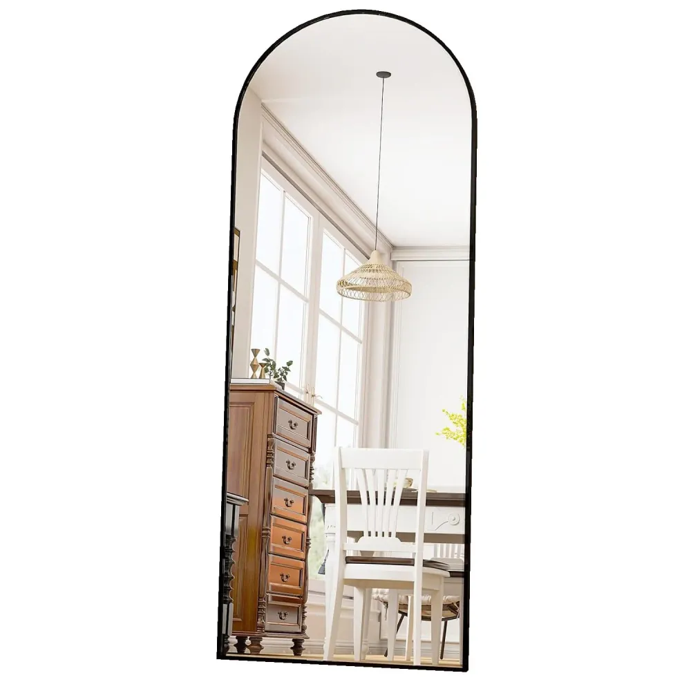 Oglinda Elindor® Cadru din Aluminiu, 150x40 Cm, Design Arcada, Modern, Montaj pe Perete sau Podea, Ideala pentru Dormitor,...