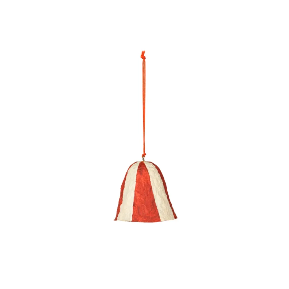 Ornament Bell Stripe Pulp Cotton - Pumkin Orange