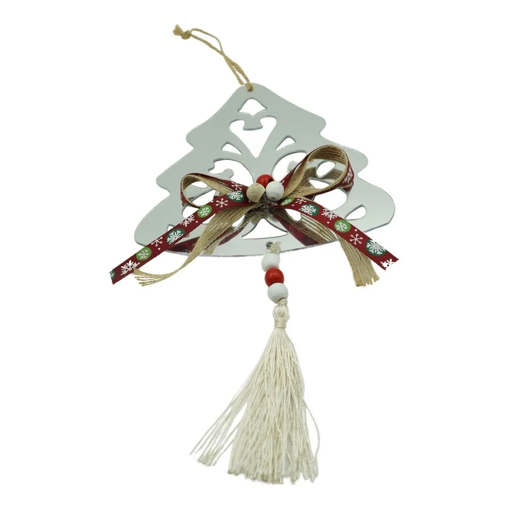 Ornament brad, Vivimall, Brad, Argintiu, Lucios, 14*26CM, Acril, Interior/ Exterior