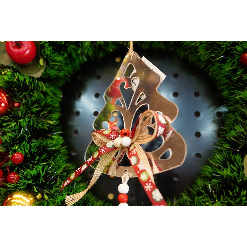 Ornament brad, Vivimall, Brad, Argintiu, Lucios, 14*26CM, Acril, Interior/ Exterior
