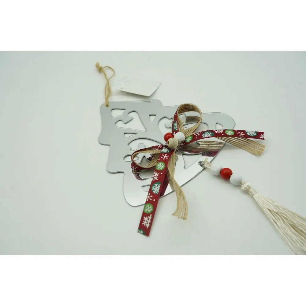 Ornament brad, Vivimall, Brad, Argintiu, Lucios, 14*26CM, Acril, Interior/ Exterior