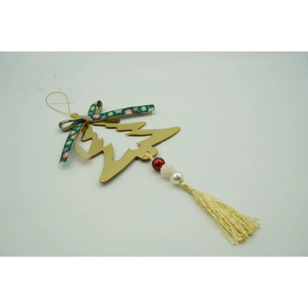 Ornament brad, Vivimall, Brad, Auriu, Lucios, 15*28CM, Acril, Interior/ Exterior