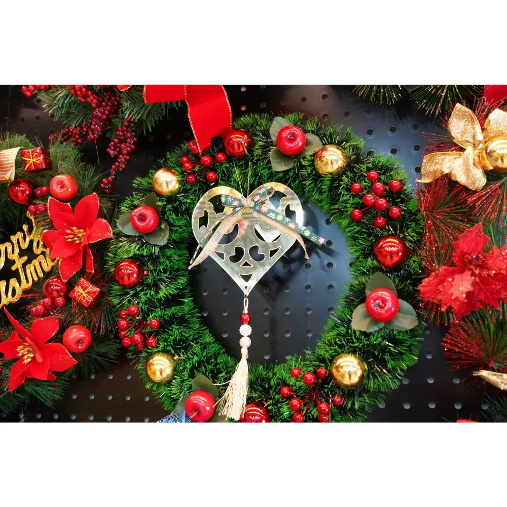 Ornament brad, Vivimall, Inima, Auriu, Lucios, 15*26CM, Acril, Interior/ Exterior