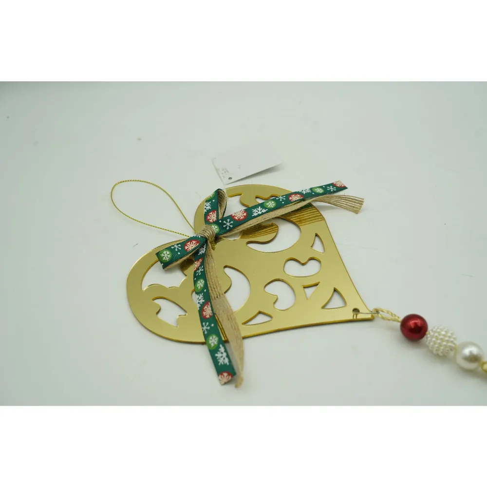 Ornament brad, Vivimall, Inima, Auriu, Lucios, 15*26CM, Acril, Interior/ Exterior