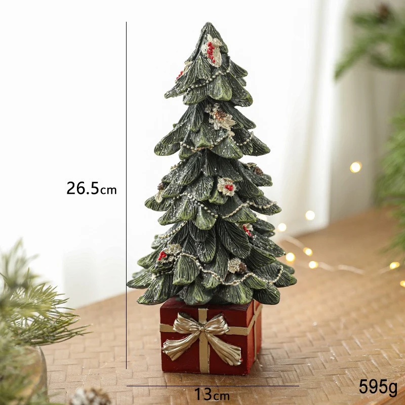 Ornament Decoratiune de Craciun, Vivimall, Decoratiune Mica pentru Craciun din Rasina, Model Brad Impodobit cu Cadouri, 26...