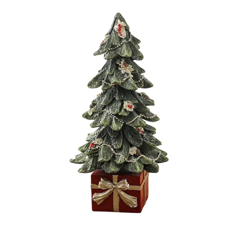 Ornament Decoratiune de Craciun, Vivimall, Decoratiune Mica pentru Craciun din Rasina, Model Brad Impodobit cu Cadouri, 26...