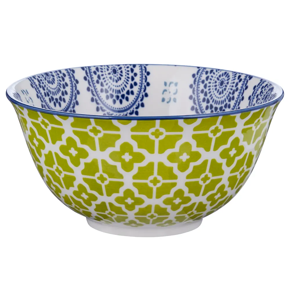 ORNAMENTS bol 520 ml, verde/albastru