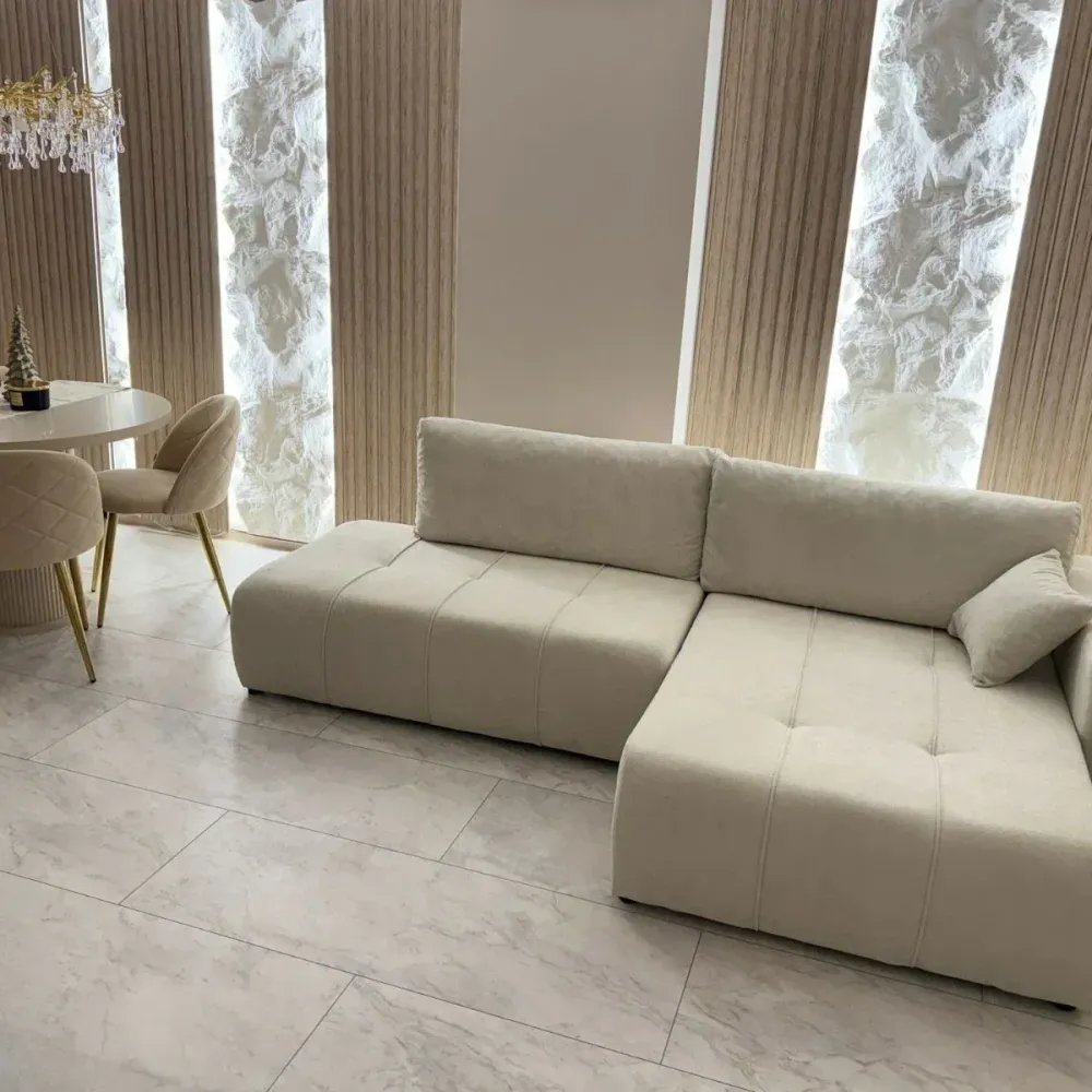 Panou decorativ 3D, efect piatră naturală, ultraușor, Naimeed D7592, pentru interior și exterior, 120x60x3cm, Crem nisipiu