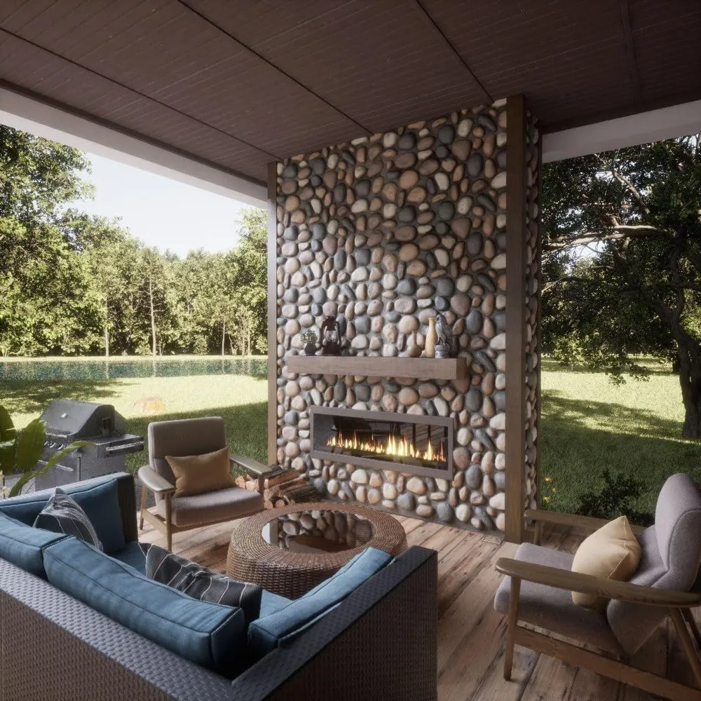 Panou decorativ 3D, efect piatră naturală, ultraușor, Naimeed D7579, pentru interior și exterior, 120x60x5.7cm, Multicolor