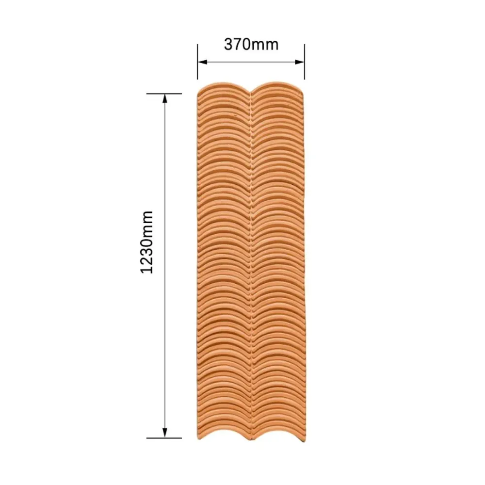 Panou decorativ 3D, efect piatră ondulata, ultraușor, Naimeed D7570, pentru interior și exterior, 123x37x3.5cm, Caramiziu