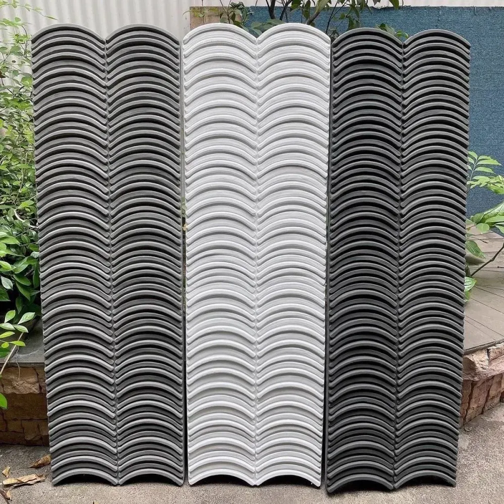 Panou decorativ 3D, efect piatră ondulata, ultraușor, Naimeed D7570, pentru interior și exterior, 123x37x3.5cm, Caramiziu
