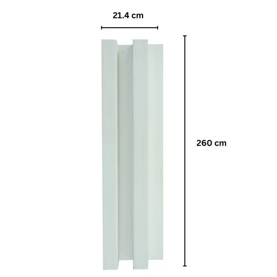 Panou decorativ riflaj WPC, montaj rapid, rezistenta ridicata, Naimeed D7517, 260x21.4x6cm, alb