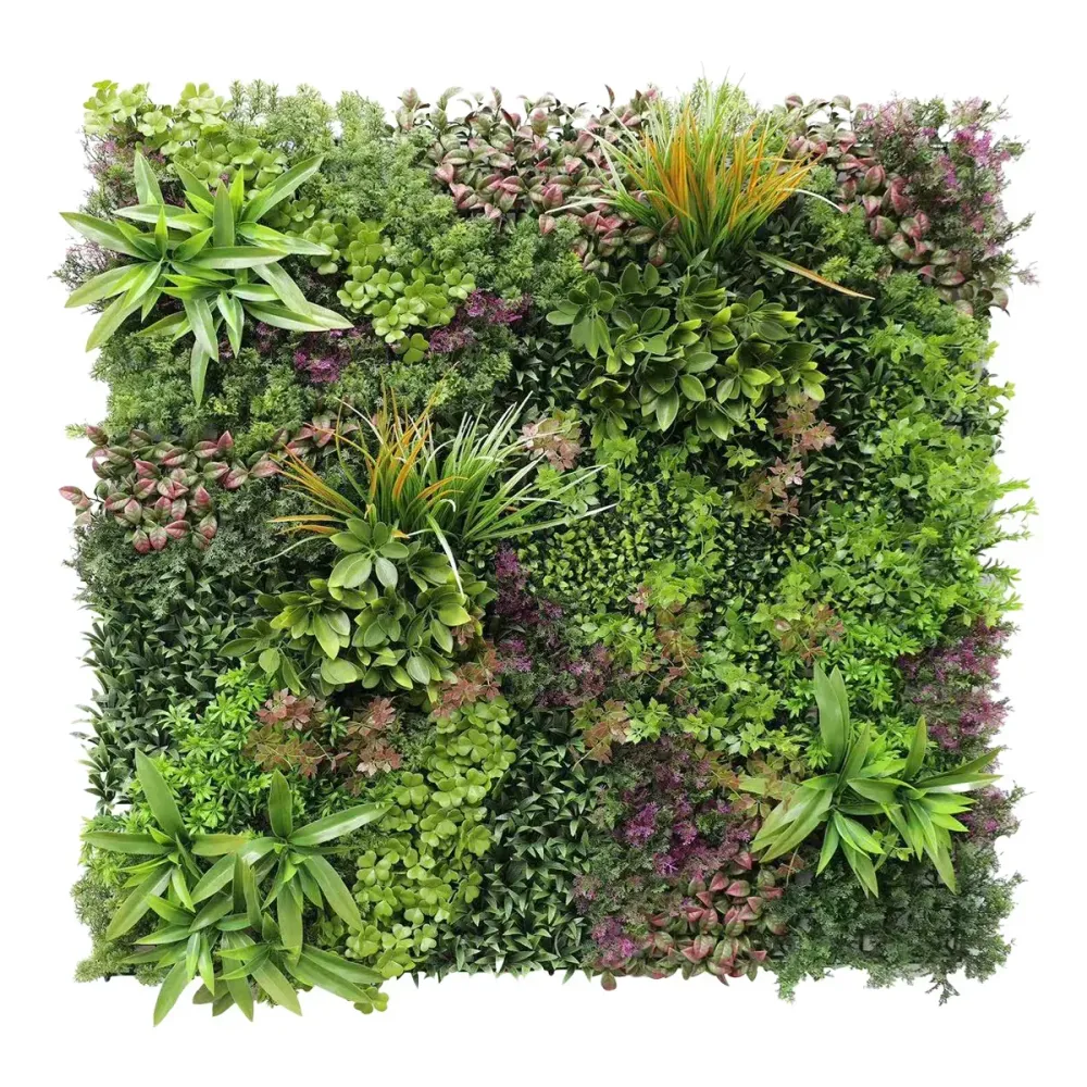 Panou din plante artificiale,cu frunze, Naimeed D7437, Multicolor, 100x100 cm