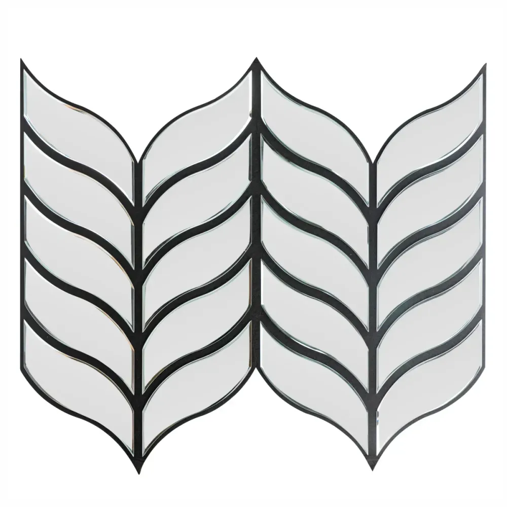 Panou riflaj acustic decorativ, Oglinda si pasla, Naimeed D6777, 90x80x1.2cm, Gri