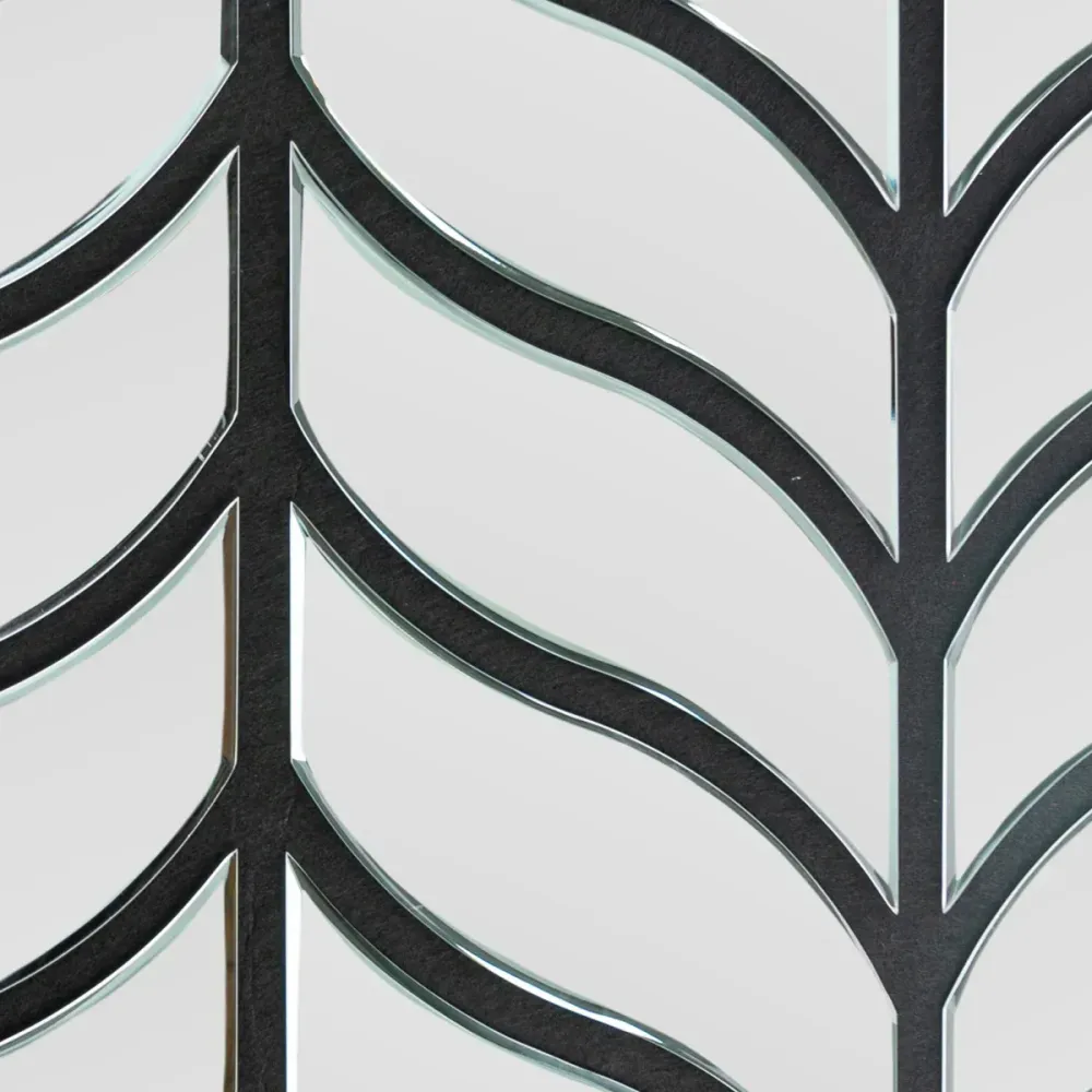 Panou riflaj acustic decorativ, Oglinda si pasla, Naimeed D6777, 90x80x1.2cm, Gri